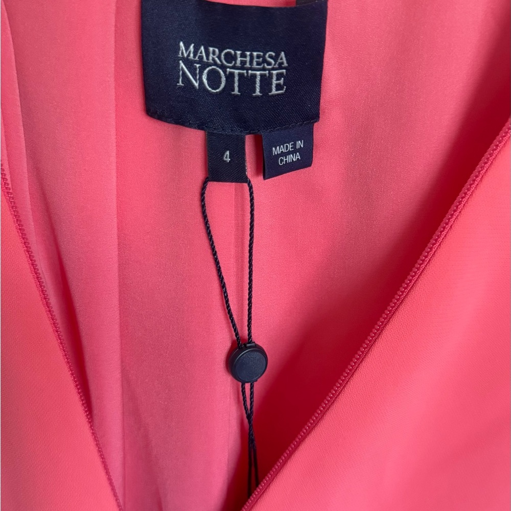 Marchesa Notte Coral Pink Long Evening Dress/Gown